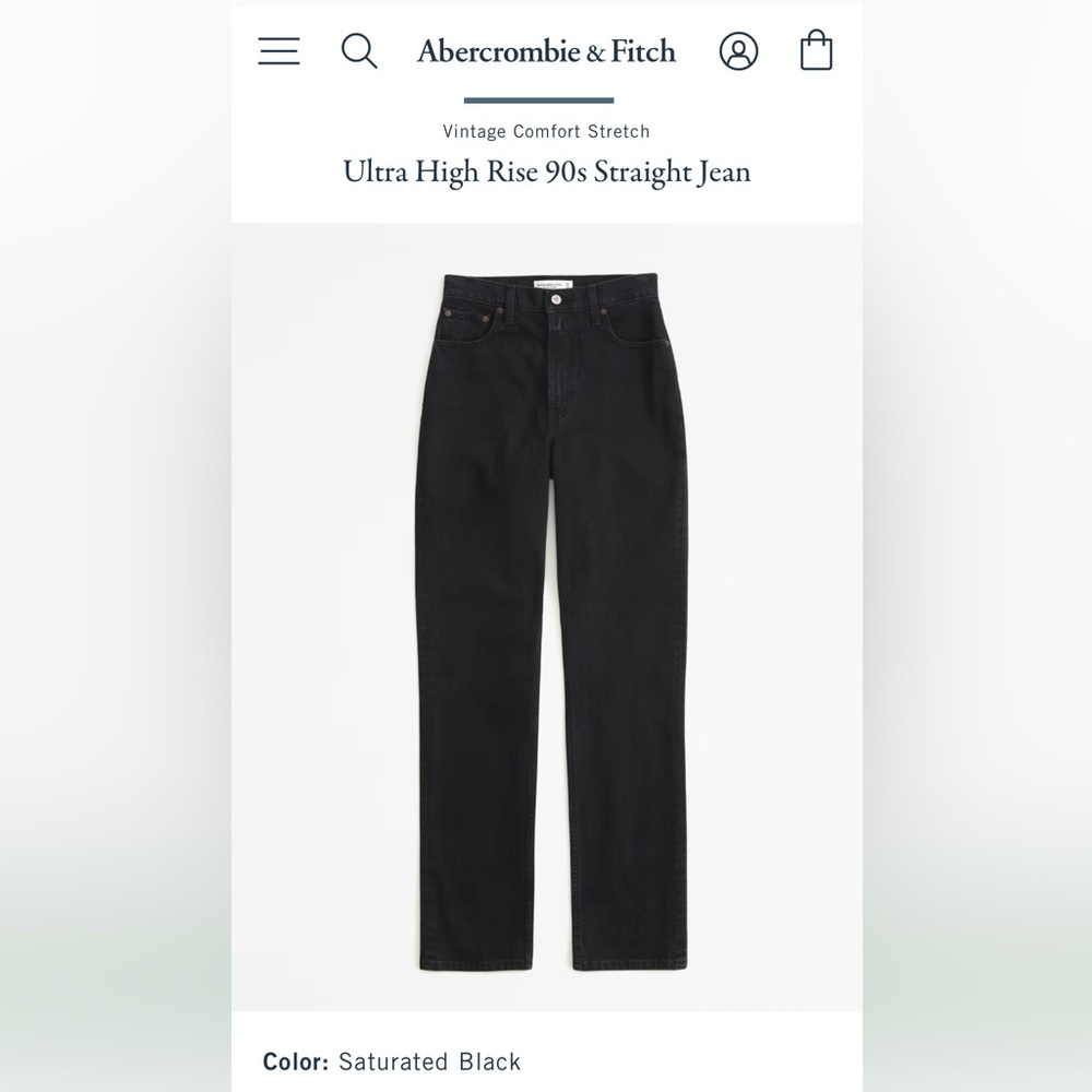 Abercrombie & Fitch ‘90s Slim Straight Ultra High Rise Black Jeans